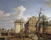 Jan van der Heyden Construction of the Arc de Triomphe oil painting artist